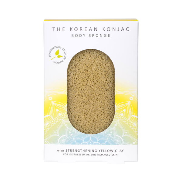 Mandala Body Sponge Yellow Clay spugna konjac corpo