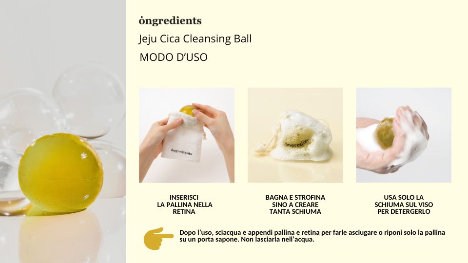 Jeju Cica Cleansing Ball modo d'uso sapone viso