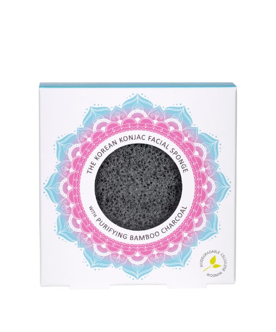 Mandala Konjac Facial Sponge Bamboo Charcoal spugna viso