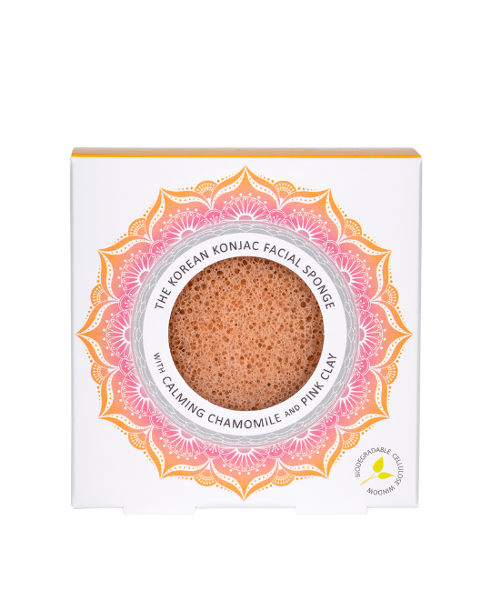 Mandala Konjac Facial Sponge Chamomile & Pink Clay spugna viso