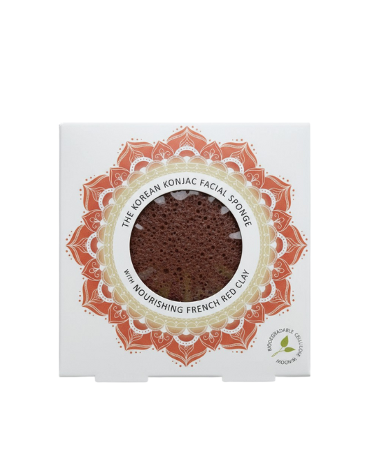 Mandala Konjac Facial Sponge Red Clay spugna viso