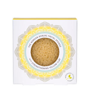 Mandala Konjac Facial Sponge Yellow Clay spugna viso